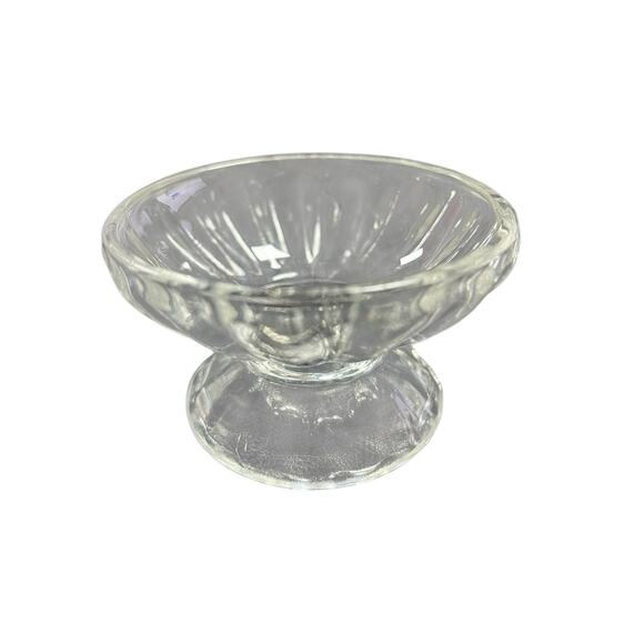 Two 2 Vintage Sherbert/Ice Cream Dessert Bowl 2.25" Glass Fancy - Picture 4 of 5